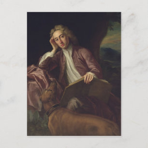 Alexander Pope och hans hund, Bouni, c.1718 Vykort