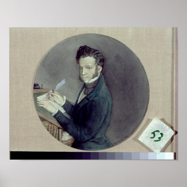 Alexander Pushkin at Work, 1899 Poster (Framsidan)