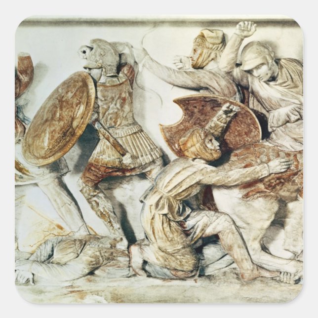 Alexander Sarcophagus Fyrkantigt Klistermärke (Framsida)