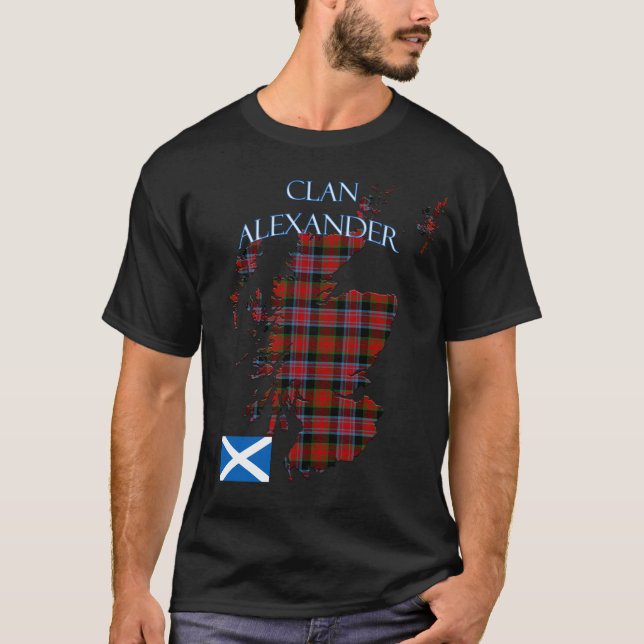 Alexander Scottish Klan Tartan Scotland T Shirt (Framsida)