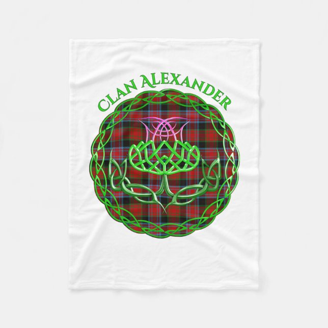 Alexander Scottish Tartan Celtic Thistle Fleecefilt (Framsidan)