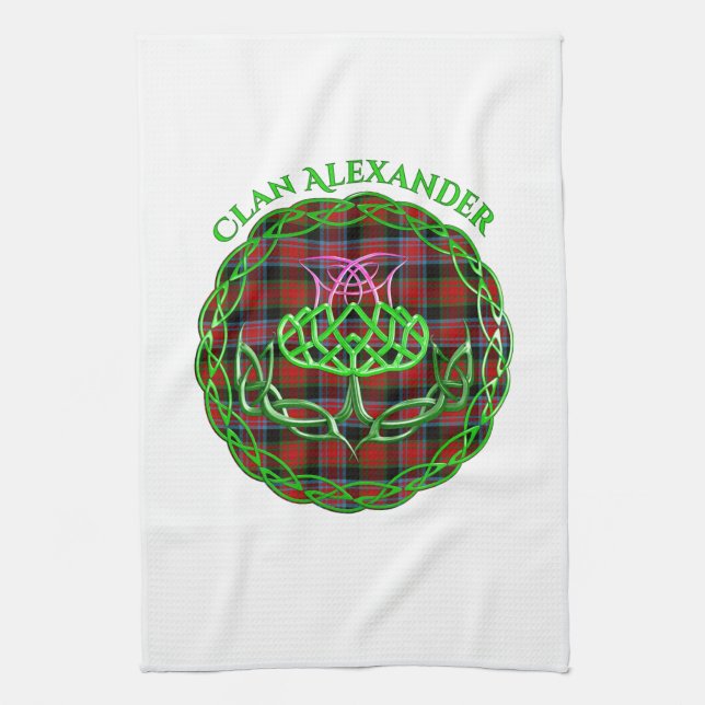 Alexander Scottish Tartan Celtic Thistle Kökshandduk (Vertikal)