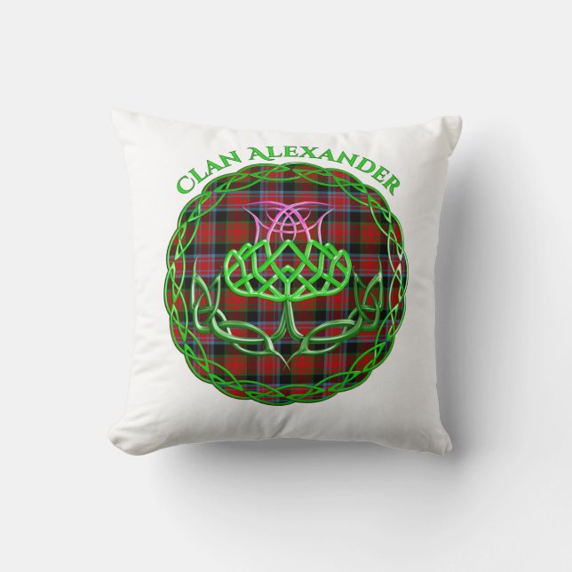 Alexander Scottish Tartan Celtic Thistle Kudde (Framsida)