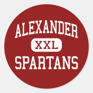 Alexander - Spartans - högstadium - Albany Ohio Runt Klistermärke