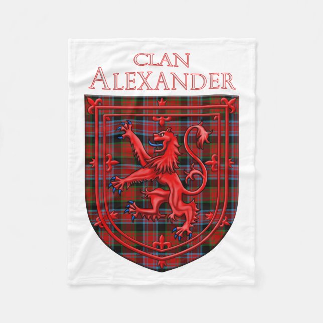 Alexander Tartan Scottish Plaid Lion Rampant Fleecefilt (Framsidan)
