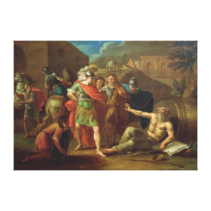 Alexander underbaren besöker Diogenes på Corinth Canvastryck