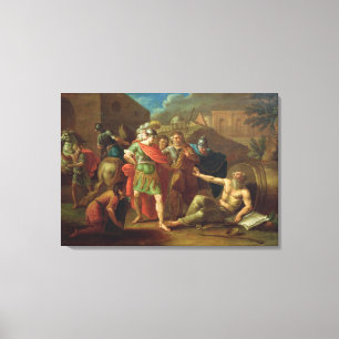 Alexander underbaren besöker Diogenes på Corinth Canvastryck