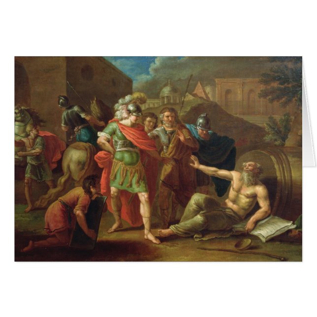 Alexander underbaren besöker Diogenes på Corinth Hälsningskort (Framsidan Horizontal)