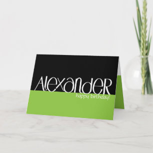 Alexander white Birthday Card Kort