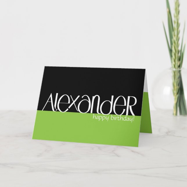 Alexander white Birthday Card Kort (Framsida)