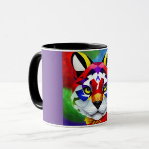 Alexander's Cat lila och svart centerkombinationsm Mugg