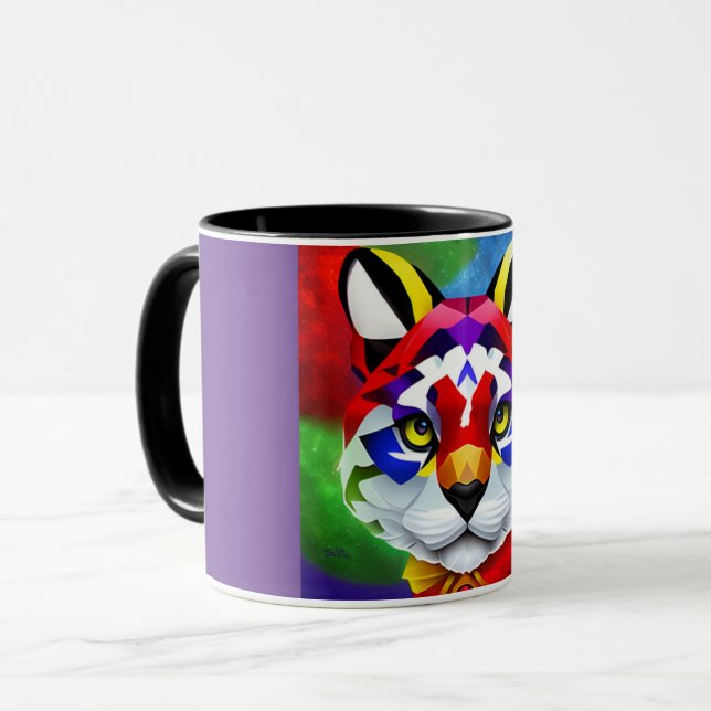 Alexander's Cat lila och svart centerkombinationsm Mugg (Framsida vänster)