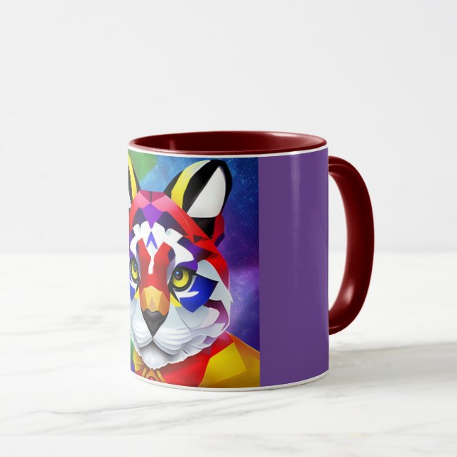 Alexander's Cat purple and maroon center combo mug Mugg (Framsida höger)