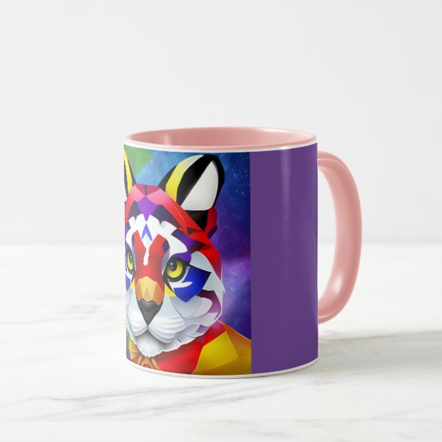 Alexander's Cat purple and pink center combo mug Mugg (Framsida höger)