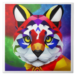 Alexander's Cat stor vit panel Kakelplatta