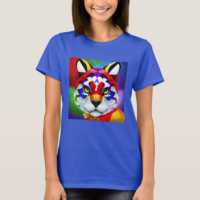 Alexander's Cat women blue T-shirt (Framsida)