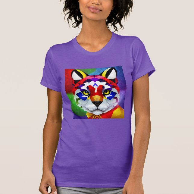 Alexander's Cat women purple T-shirt (Framsida)