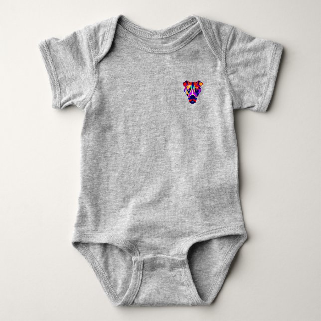 Alexander's Dog baby grå bodysuit ficka T Shirt (Framsida)