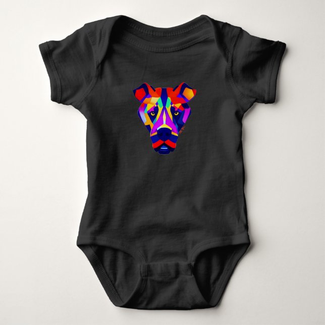 Alexander's Dog baby svart body T Shirt (Framsida)