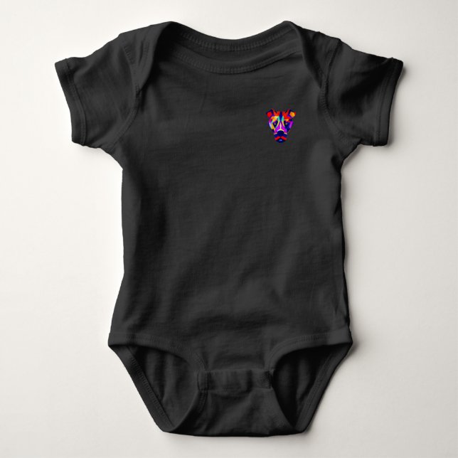 Alexander's Dog baby svart bodysuit ficka T Shirt (Framsida)
