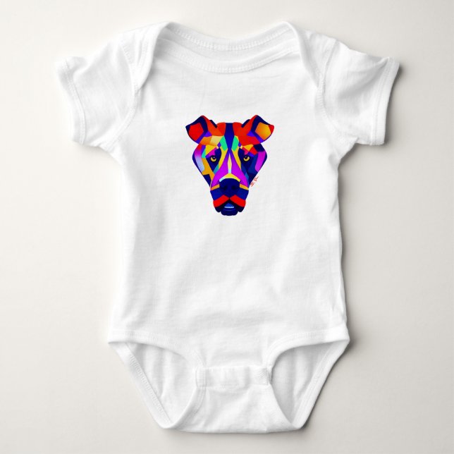 Alexander's Dog baby vit bodyoverall T Shirt (Framsida)