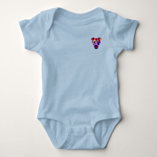 Alexander's Dog babyblå kroppsoverall ficka T Shirt (Framsida)