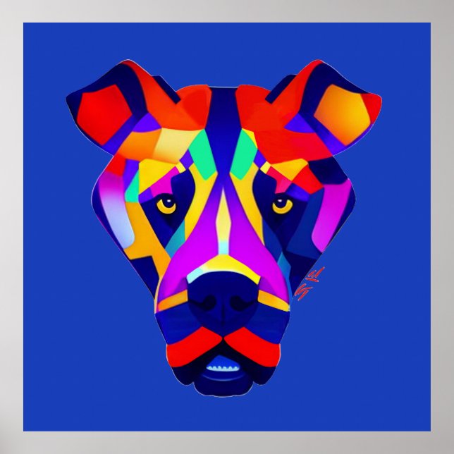 Alexander's Dog blå mattaaffisch Poster (Framsidan)