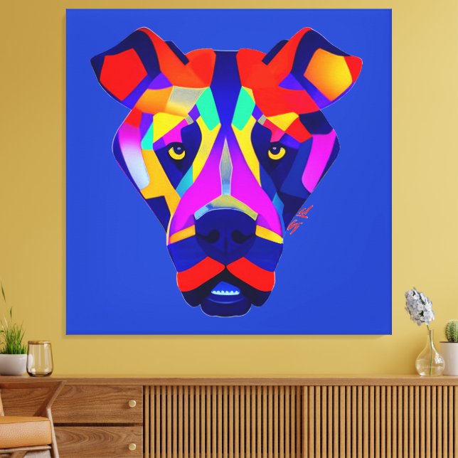 Alexander's Dog blue canvas print (Insitu (Vardagsrum))