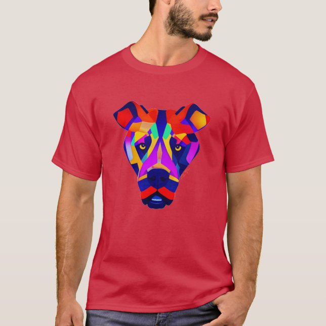 Alexander's Dog herr kardinalröd t-shirt (Framsida)