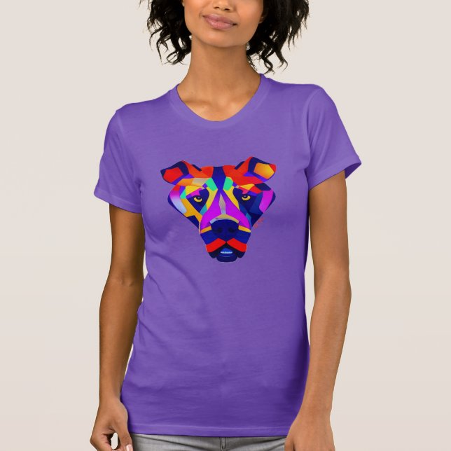 Alexander's Dog kvinnor lila slank t-shirt (Framsida)
