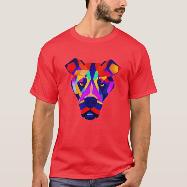 Alexander's Dog män röd livfull t-shirt (Framsida)