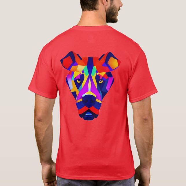 Alexander's Dog män röd livlig skjorta bak T Shirt (Baksida)