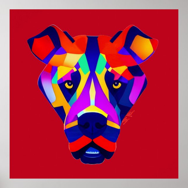 Alexander's Dog röd mattaaffisch Poster (Framsidan)