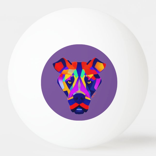 Alexander's Hund lila 1-stjärnig ping pong boll (Framsidan)
