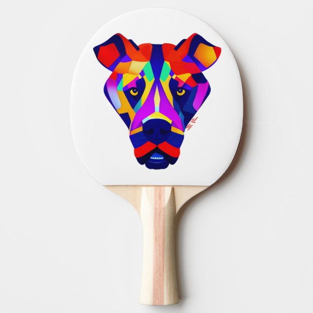 Alexander's Hund white ping pong paddle Pingisracket (Framsidan)
