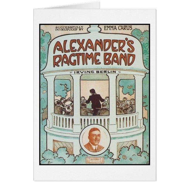 Alexander's Ragtime Band Vintage Songbook Cover Hälsningskort (Framsidan)