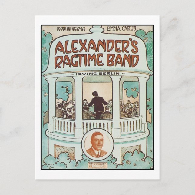 Alexander's Ragtime Band Vintage Songbook Cover Vykort (Framsida)