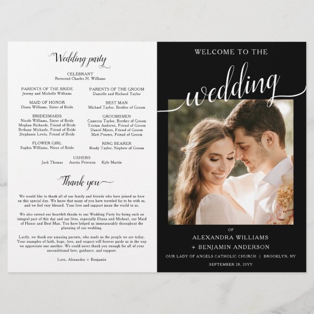 Alexandra Catholique Bröllop Mass Ceremony Program (Framsida)