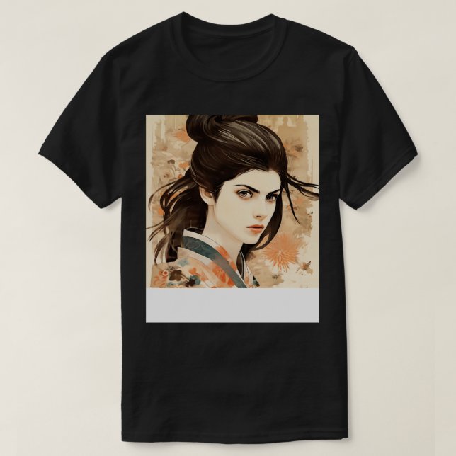 Alexandra Daddario UkiyoE T Shirt (Design framsida)