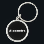 Alexandra Rund Silverfärgad Nyckelring<br><div class="desc">Schlüsselanhänger mit Namen Alexandra</div>