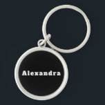 Alexandra Rund Silverfärgad Nyckelring<br><div class="desc">Schlüsselanhänger mit Namen Alexandra</div>