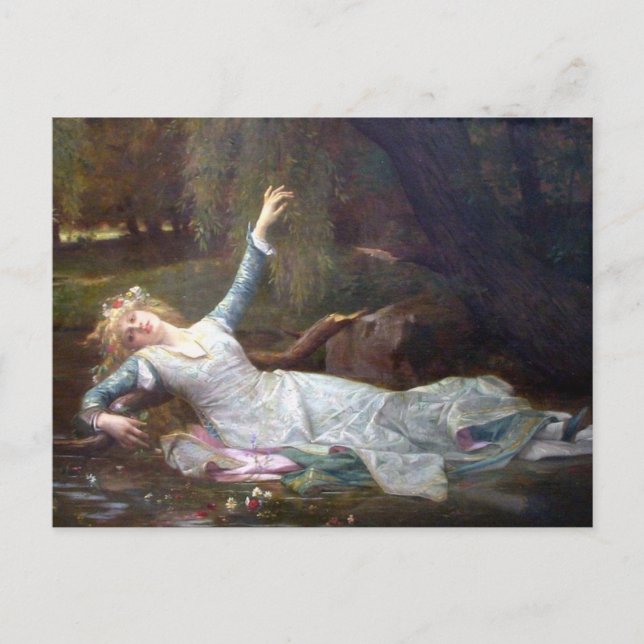Alexandre Cabanel - Ophelia Vykort (Framsida)