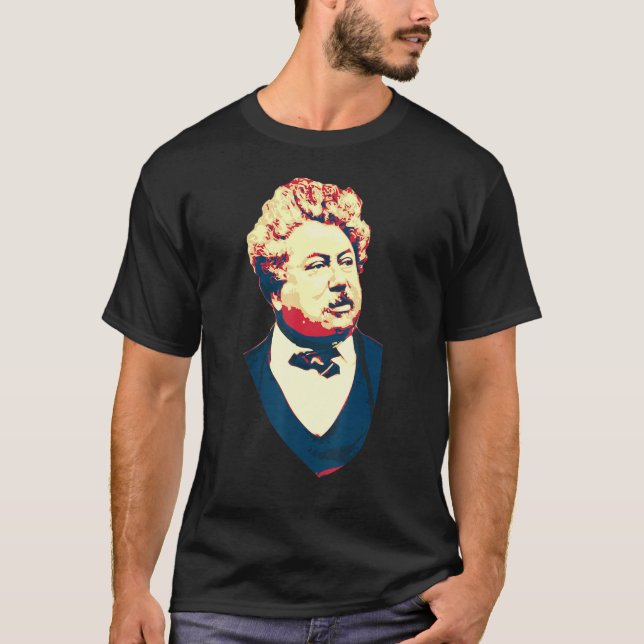 Alexandre Dumas Berömd Fransk Poet and Writer T Shirt (Framsida)