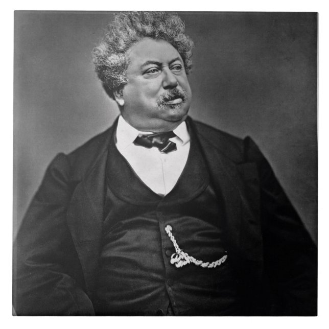 Alexandre Dumas pere (1802-70), från 'Galerie Cont Kakelplatta (Framsidan)