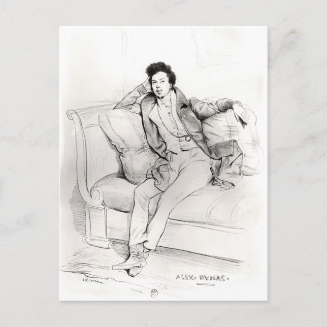 Alexandre Dumas Pere Vykort (Framsida)