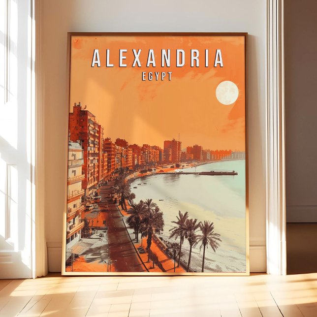 Alexandria Egypt Affisch Konsttryck, Vintage Retro (Skapare uppladdad)