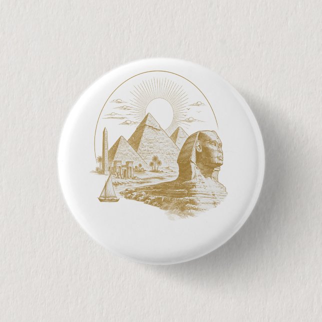 Alexandria Egypt Arv Minimalistisk Design Knapp (Framsida)