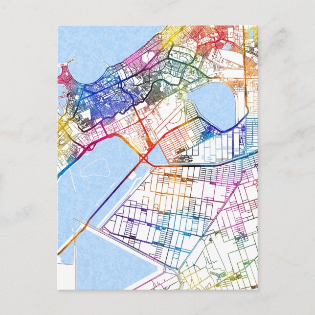 Alexandria Egypten Karta Vykort (Framsida)