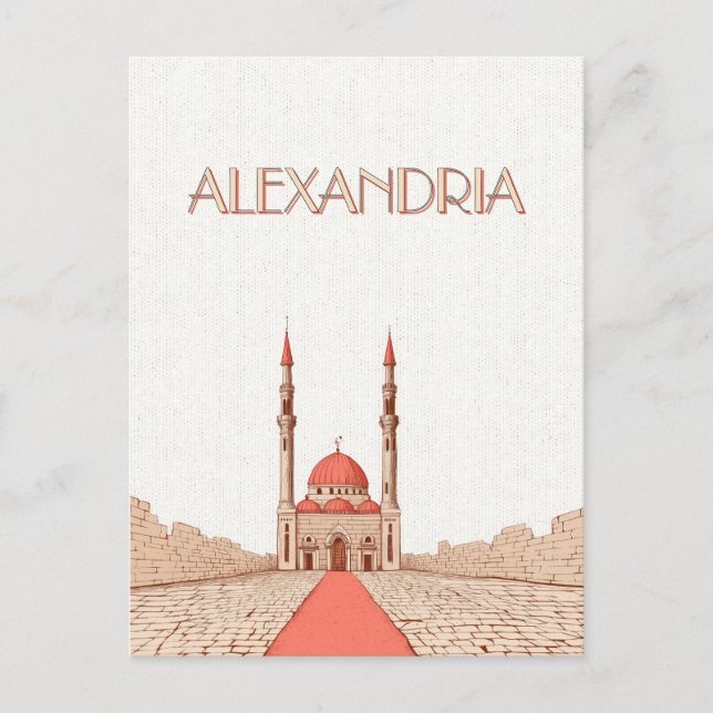 Alexandria Egypten Resa Vykort (Framsida)