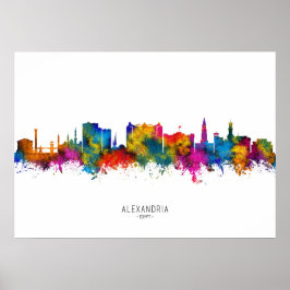 Alexandria Egypten Skyline Poster